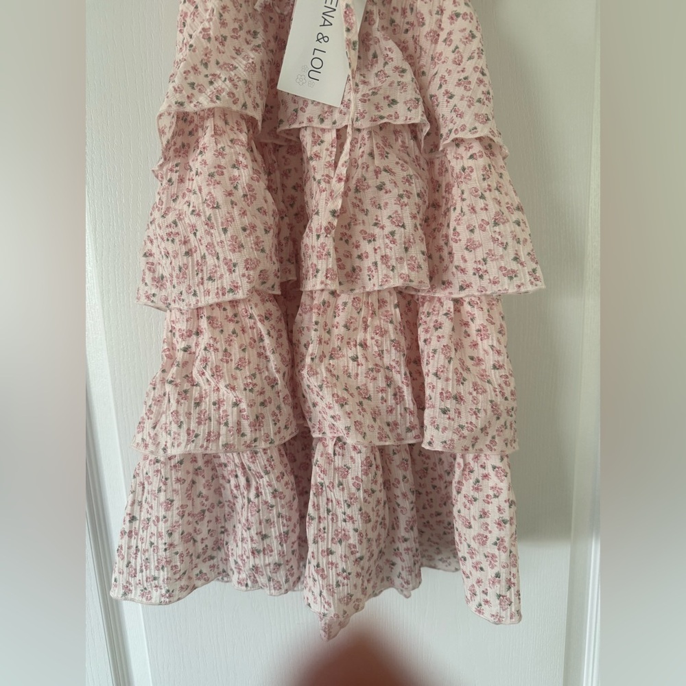 NWT - Lena & Lou - Little Girl's Floral Tiered Dress - Size 6-7 - Picture 5 of 9